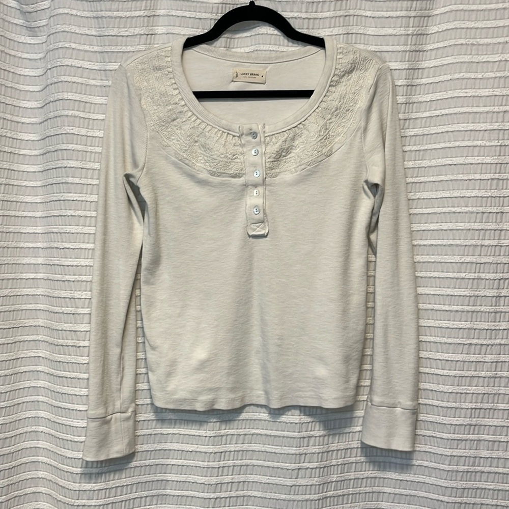 Lucky Brand Embroidered Henley